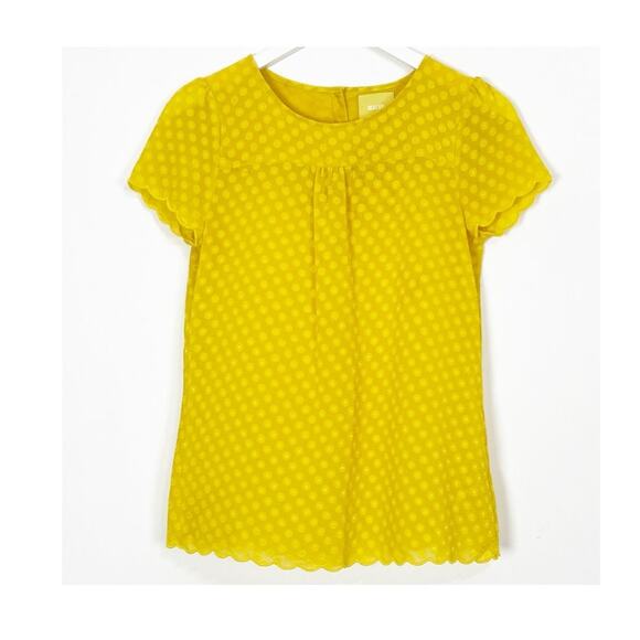 Anthropologie Maeve Scalloped Dot Blouse - Picture 1 of 6